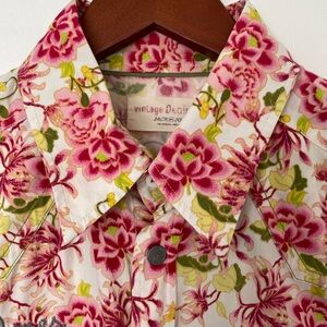 Vintage Design Floral Button-Up Shirt